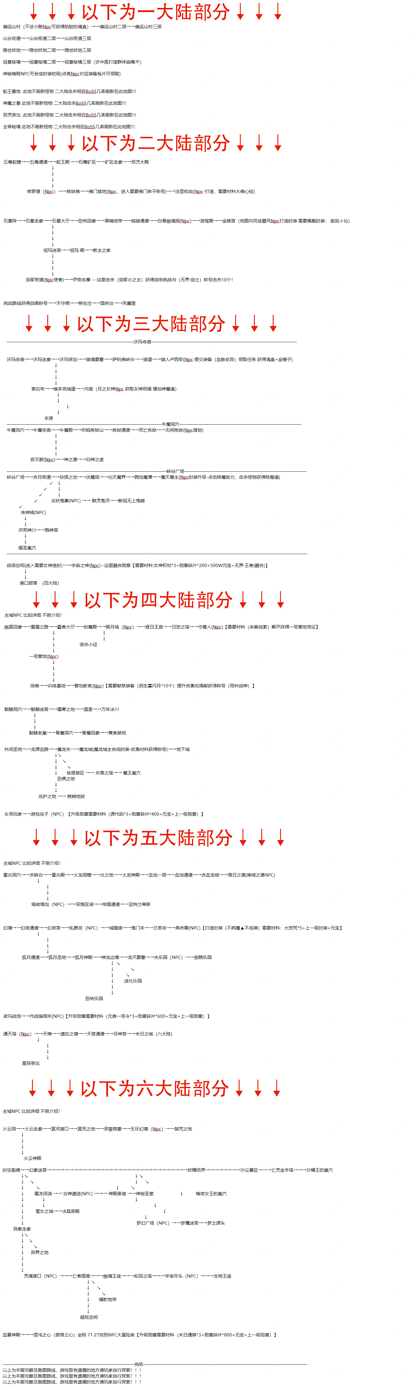 大夏专属 详细地图路线图_跑图流程_快速通关