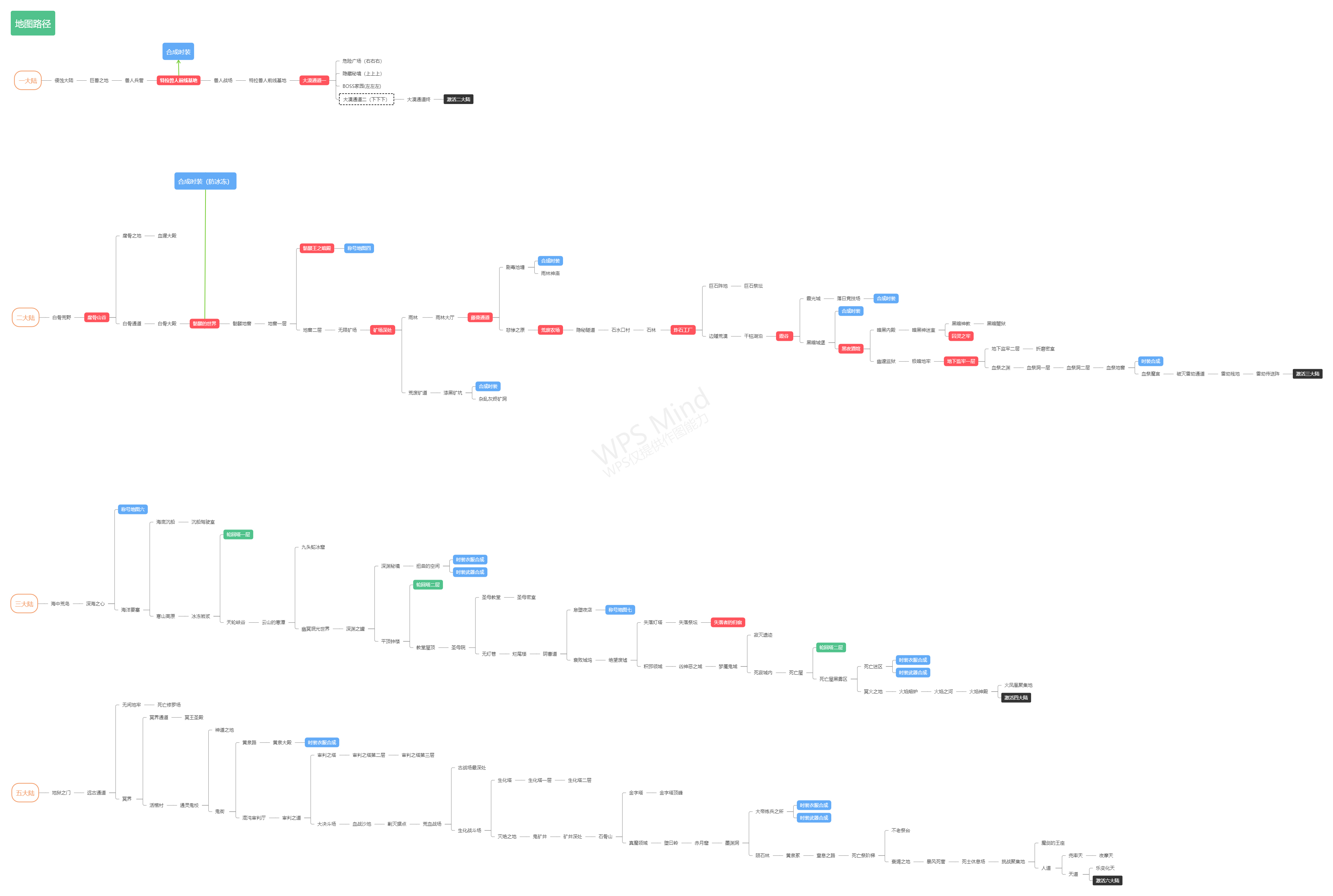 天人五衰 详细地图路线图_跑图流程_快速通关